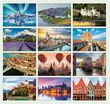 2023 Scenic World Travel Destinations Calendar Stapled Item CC-402 Monthly Images