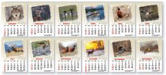 Adhesive calendar No. FC-1016WL Wildlife monthly images